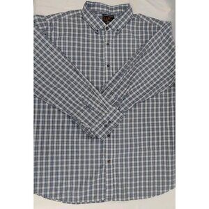 Walnut Creek Shirt Mens 3XLT Casual Pocket Button Down Blue Plaid Long Sleeve